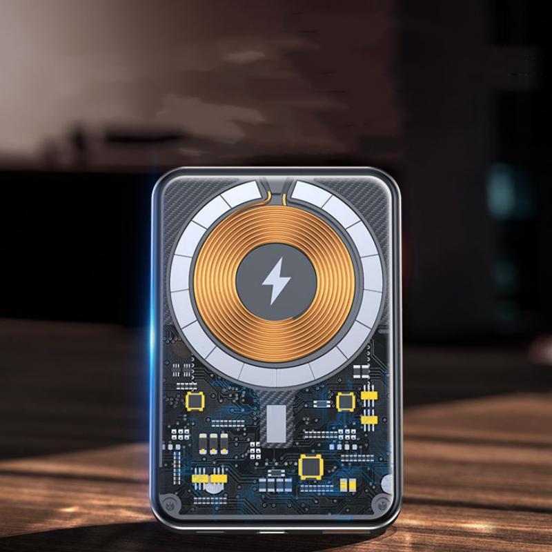 Aluminum Alloy Transparent Magnetic Power Bank Industrial Wind Fast Charging Mobile Power Supply Wireless Charger Large Capacity 10000 MA Aluminum Alloy Transparent Magnetic Power Bank Industrial Wind Fast Charging Mobile Power Supply Wireless Charger Large Capacity 10000 MA